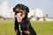 Beauceron / Australian Shepherd Dog Portrait the Park