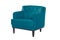 Beaultiful blue armchair. Modern designer chair on white background.