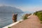 Beautful coastline of Garda lake at sunset, northern Italy