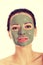 Beautifu toplessl woman with facial mask.