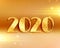 Beautiful 2020 new year background in golden colors