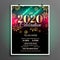 Beautiful 2020 new year celebration flyer design template