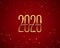 Beautiful 2020 new year golden and red background