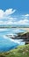 Beautiful 2d Illustration Of Bude, Cornwall With Lively Coastal Landscapes