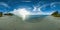 Beautiful 360 degree panorama at the beach of Trou Aux Biches Mauritius at sunset
