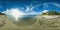 Beautiful 360 degree panorama at the beach of Trou Aux Biches Mauritius at sunset