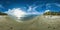 Beautiful 360 degree panorama at the beach of Trou Aux Biches Mauritius at sunset