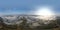 Beautiful 360 degree view at the foggy mountains