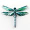 Beautiful 3d Dragonfly Model On White Background