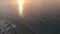 Beautiful 4K drone shots of a sunrise at the Algarve, Portugal