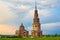 Beautiful abandoned Trinity Church and bell tower