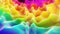 Beautiful abstract 3D surface with extrude or displace waves transform in loop. Rainbow gradient. Soft matte material
