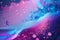 Beautiful abstract background with glitter. Vivid, holographic colors. Iridescent backdrop. Trendy design. Generative AI