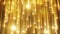 Beautiful Abstract Golden Particles Falling Twinkling Rain with Flares Light Seamless. Looped 3d Animation Moving Gold