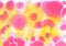 Beautiful abstract smudges and gradient of yellow, pink and white colors watercolor background