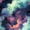 Beautiful abstract style of clouds in a nightmarish illustration (tiled)