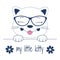 Beautiful adorable face cat in glasses. Cute my little kitty.