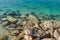 Beautiful Adriatic Sea with rocks on beach