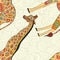 Beautiful adult Giraffe. Hand drawn Illustration