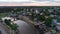 Beautiful aerial city landscape with idyllic river and old buildings at summer evening in Porvoo, Finland