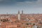 Beautiful aerial cityscape with venetian bell towers, Venice