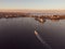 Beautiful aerial high angle drone evening view of the suburb of Manly, a beach-side suburb of northern Sydney