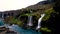 Beautiful Aerial Landscape Iceland Travel Destination Waterfall Canyon of Tears Sigoldugljufur.