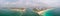 Beautiful aerial panorama over the Government Cut shipping channel looking towards Miami with Fisher Island and Miami Beach and