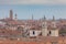 Beautiful aerial panorama of venetian bell towers, Venice