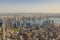 Beautiful aerial panoramic view at Manhattan landscape.