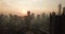 Beautiful aerial sunrise view in Jakarta city