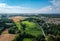 Beautiful aerial view of an agricultural landscape and region.