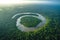 Beautiful Aerial view of the Amazon\\\'s jungle landscape generative AI