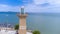 Beautiful aerial view of Balihai lighthouse port