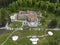 Beautiful Aerial View Of Cantacuzino Castle , Busteni, Romania