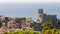 Beautiful aerial view of the Castle of Lerici, La Spezia, Liguria, Italy