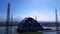 Beautiful aerial view Floating mosque above the lake, Bandung, West Java