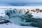 Beautiful aerial view of Godafoss waterfall in Iceland