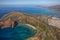 Beautiful Aerial View of Haunama Bay with Diamond Head in the backround.