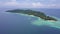 Beautiful aerial view of Manukan Island in Malaysia from far