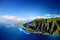 Beautiful aerial view of Na Pali coast