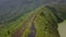 Beautiful aerial view, Natural panorama of the peak of Mount Galunggung.