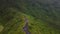 Beautiful aerial view, Natural panorama of the peak of Mount Galunggung, West Java.