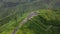 Beautiful aerial view, Natural panorama of the peak of Mount Galunggung, West Java.