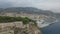 Beautiful Aerial View Of The Oceanographic Museum of Monaco, Monaco-Ville, French landscape panorama of Monaco from above, Europe.