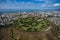 Beautiful aerial view of Punchbowl Crater Oahu Hawaii