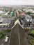 Beautiful aerial view of Reykjavik, Iceland, with scenery beyond the city, seen from the observation tower of Hallgrimskirkja