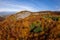 Beautiful aerial view of slovakian landscape in autumn. Mountain range Vtacnik.