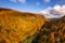 Beautiful aerial view of slovakian landscape in autumn. Mountain range Vtacnik.