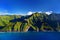 Beautiful aerial view of spectacular Na Pali coast, Kauai